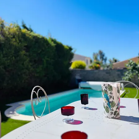 Le Palmier Et L'olivier, Private Pool, 8 People Montady